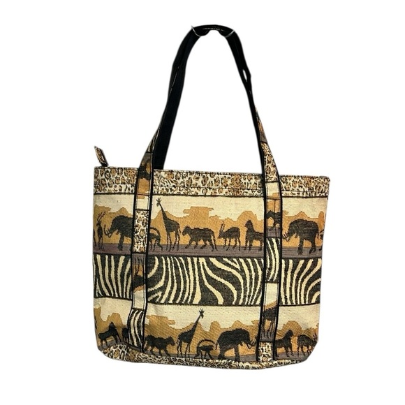 Safari Animal Print Tapestry Tote Bag - Picture 2 of 5